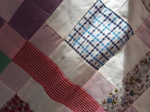 UNFINISHED HANDMADE QUILT TOP   112  X 88  inches