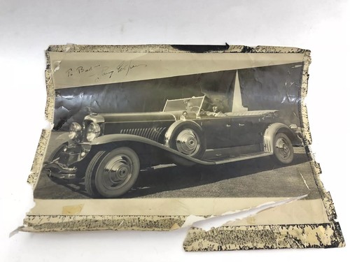 Gary Cooper Signed Autographed Picture in Classic Duesenberg 10x13 Photograph