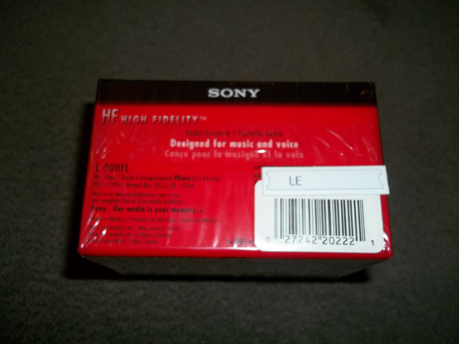 Sony High Fidelity HF 90 Minute Audio Recording Blank Cassette Tapes 5 Pack NIP