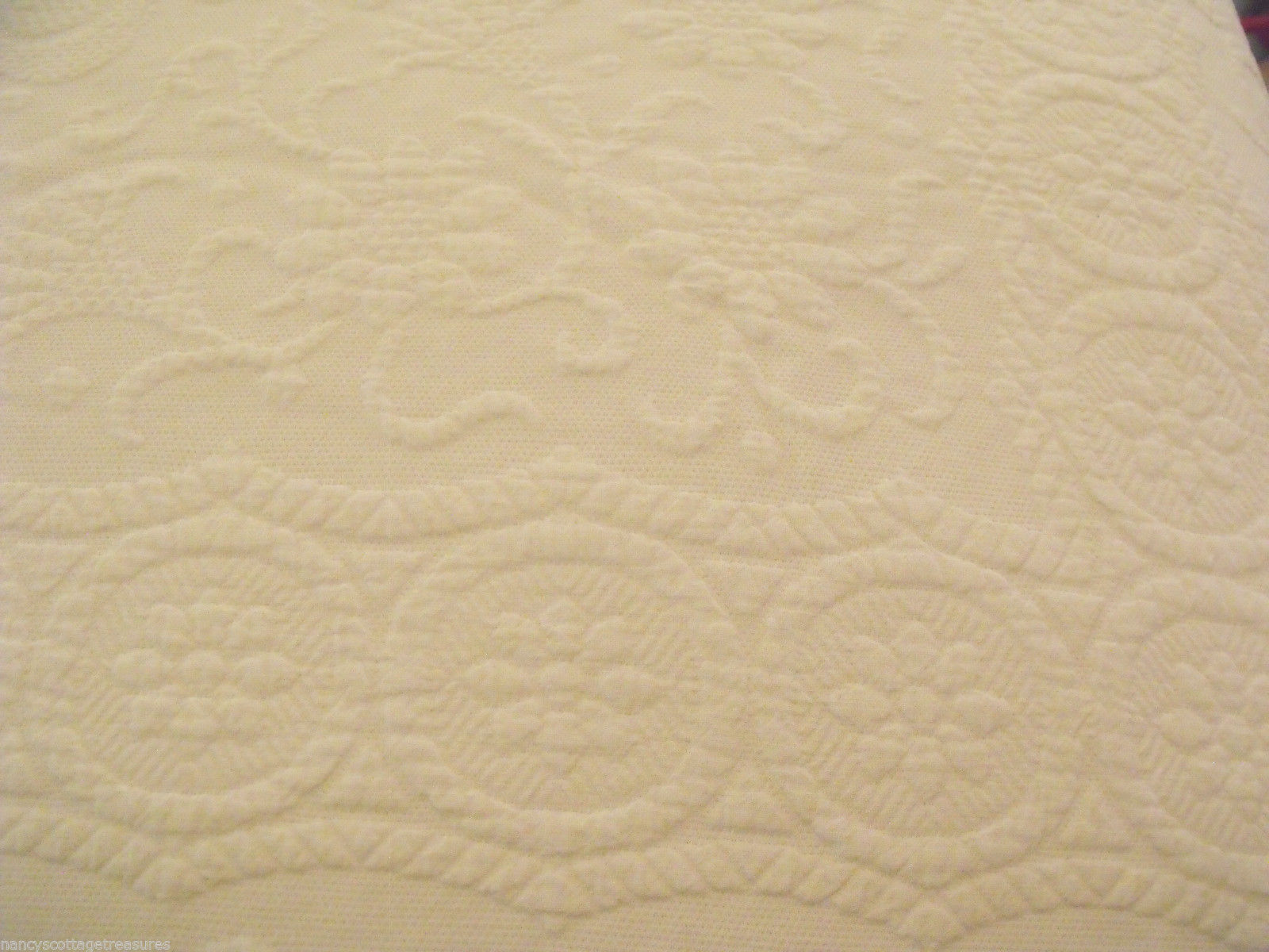 Matelasse Bedspread White Detailed Welt Floral 3