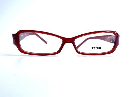 New Fendi Clear Red Cat Eye Glasses Red Crystal Temples
