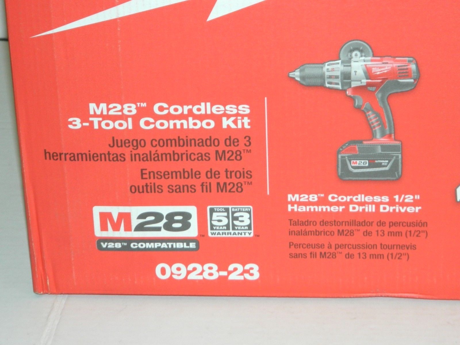 Milwaukee 0928-23 M28 28V Lithium-Ion Cordless 3-Tool Combo Kit