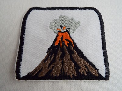 Volcano 3-3/8'' Embroidery Iron-on Patch (E42)