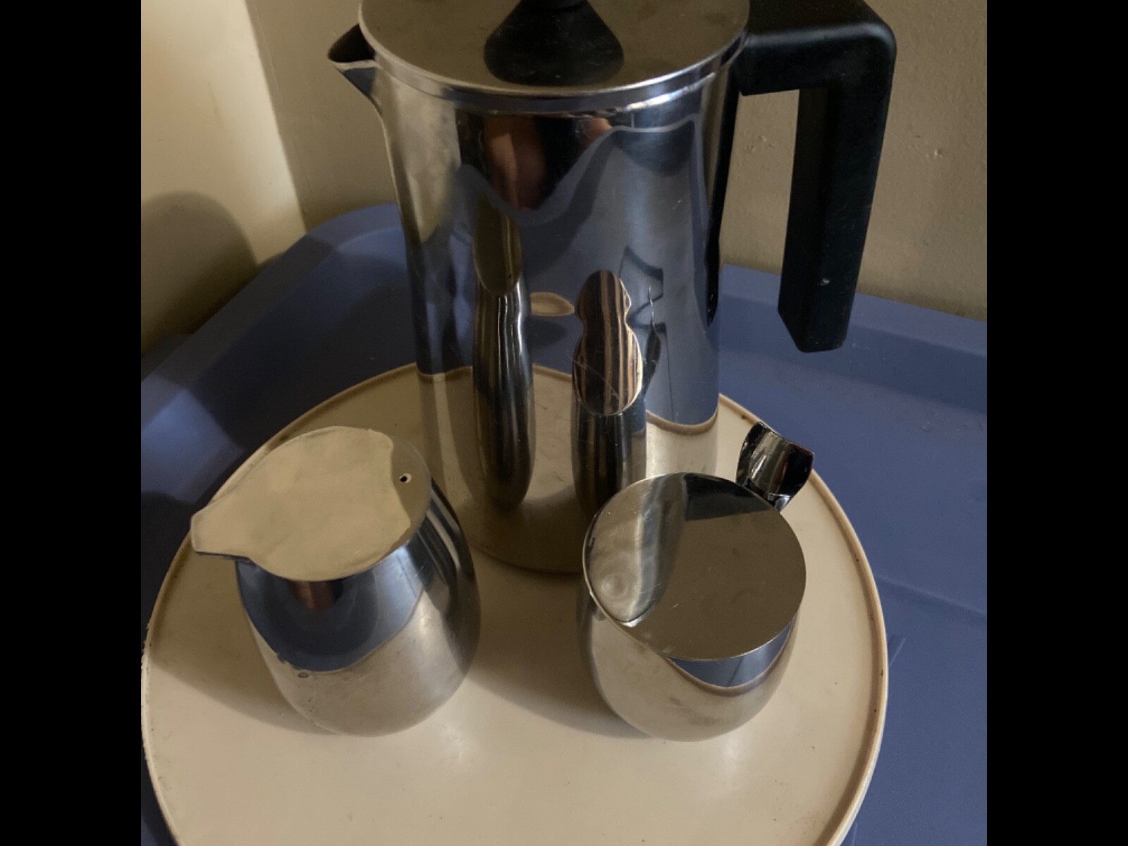 Bistro Double Wall Coffee Press Matching Cream & Sugar Dish