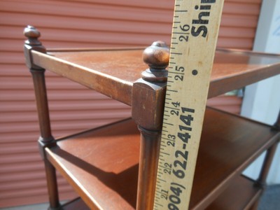 Antique 1940s Mahogany Curio Display Shelf Rack Vintage
