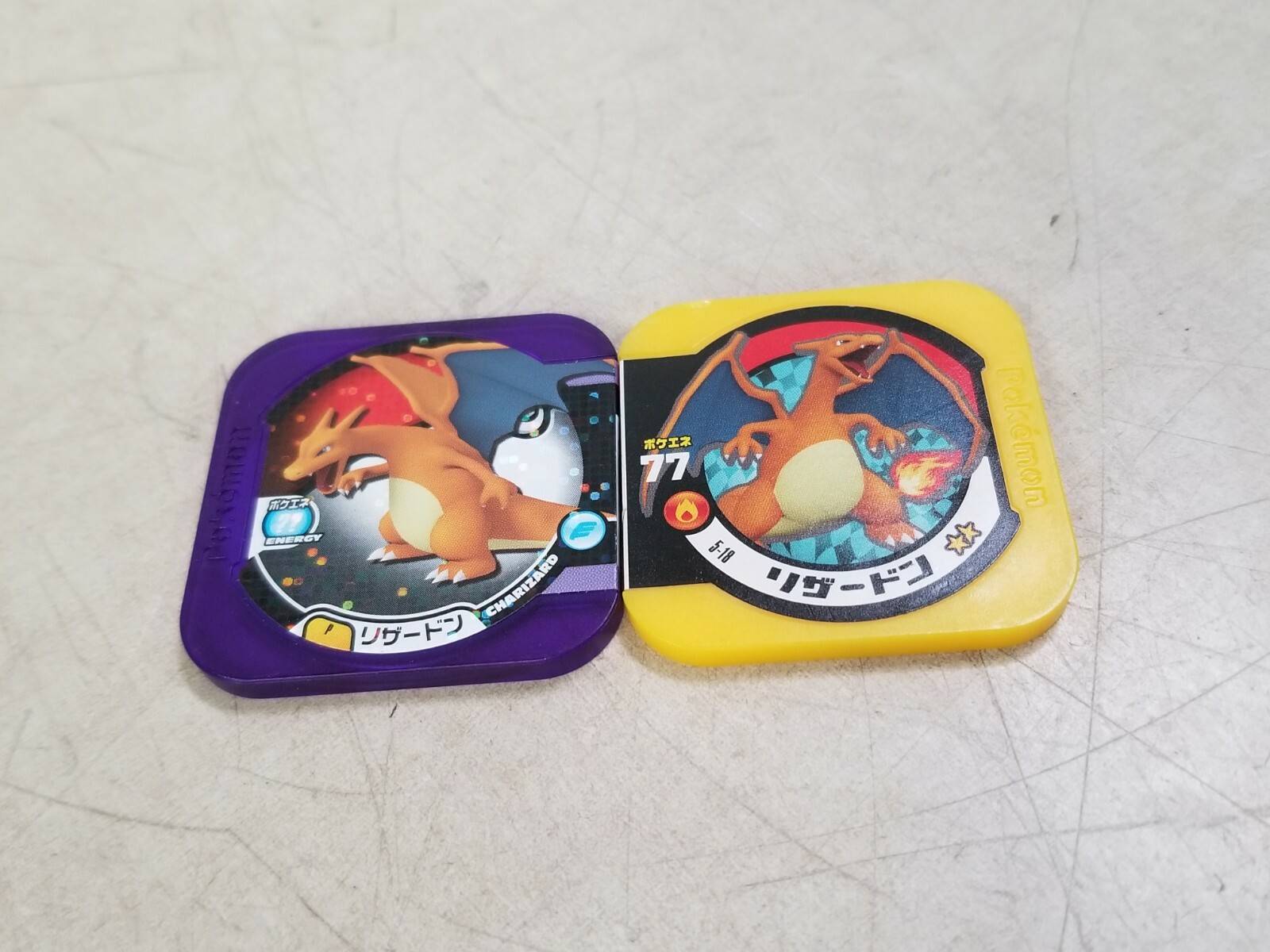 Lot of 2 - Charizard Purple Pokemon Tretta Trading Card Chip
