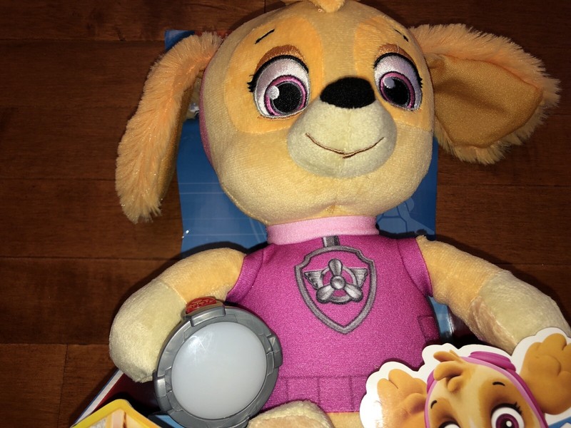 paw patrol skye snuggle up pup plush toy