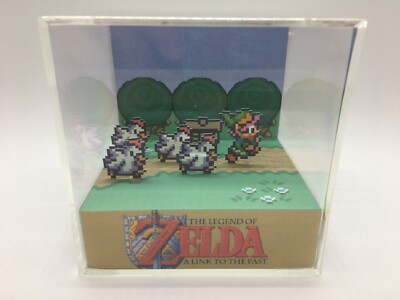 Legend of Zelda Link to the Past Cucco Chase Shadow Box Diorama Cube SNES