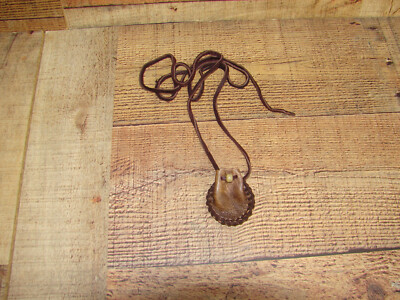 Native American Deerskin Leather Medicine Bag, Buckskin Necklace Pouch, 2 1/4''