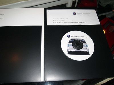 2007 Saab BioPower 100 Concept Press Kit - Rare!