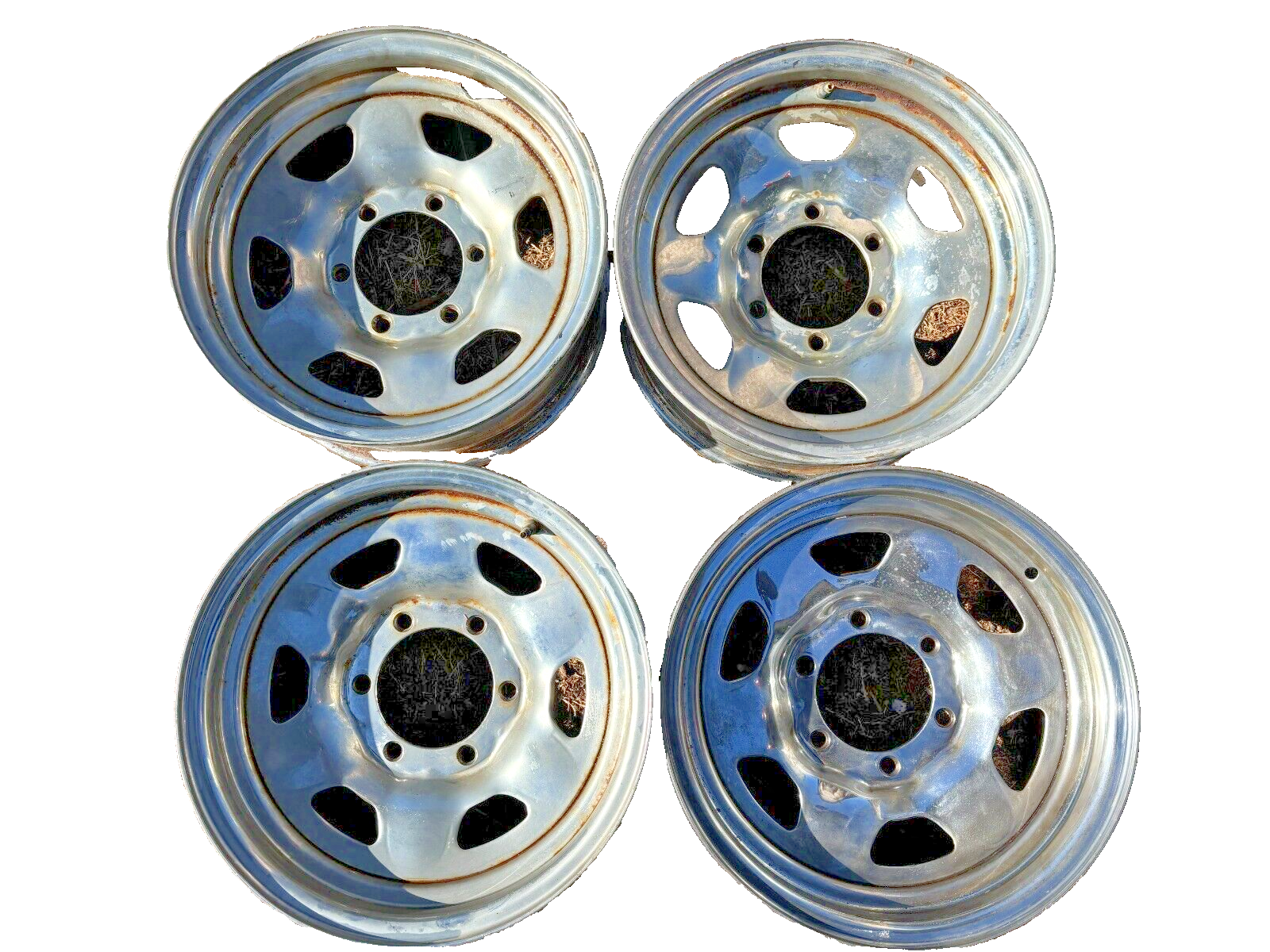 Toyota Landcuiser chrome rims Wheel Set FJ40 FJ60 Vintage Offroad