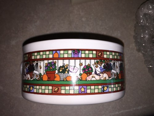 Set of 2 vintage 1990's Autumn ceramic soup or cereal mugs