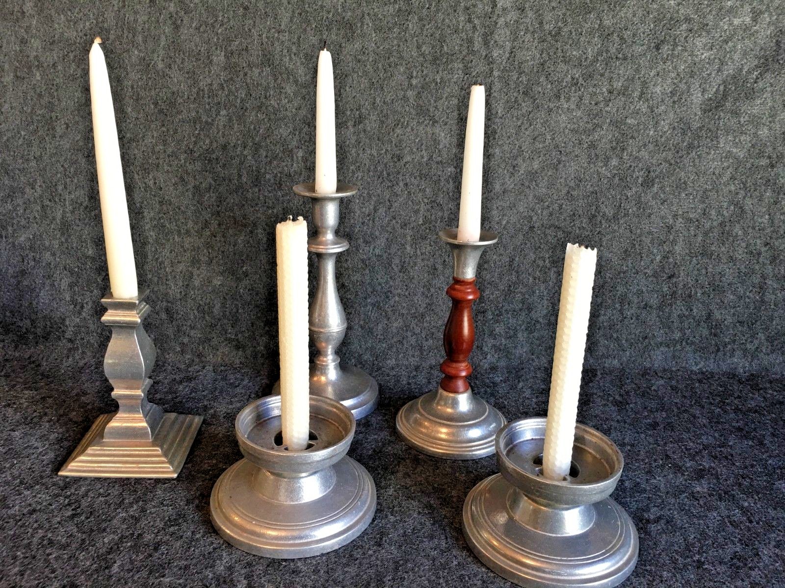 Wilton Pewter Armetale Candle Stick Holders Set of 5 Miscellaneous - Holidays