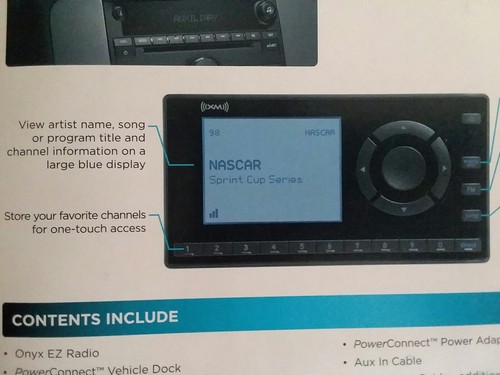 SiriusXM ONYX-EZ XEZ1V1 Satellite Radio Dock and play. Vehicle Kit Included.