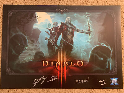 BlizzCon 2016 Diablo 3 Necromancer Dev Signed Poster Rare 20x14