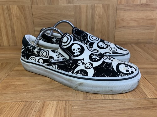 VANS スニーカー　Vintage skull Vans Widow Skulls Fat Tongue Skate Shoes Black White Black
