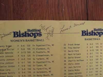 1983-84 NC Wesleyan Women Basketball Program(13 Signed/LAURA FERRELL/ETHEL PERRY