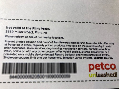 Lot Of 5 Petco $5 Coupons For Pet Store Coupon