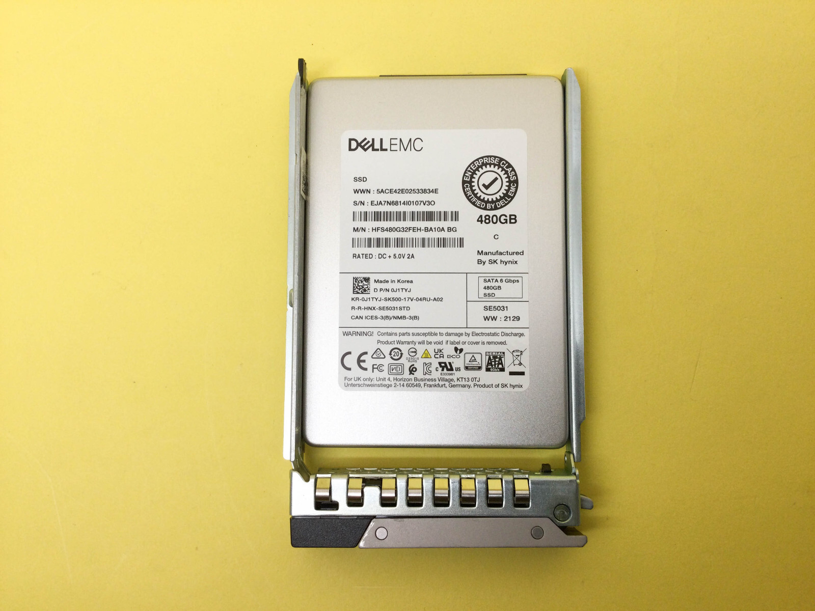 J1TYJ DELL Dell 480GB SATA 6Gbps Mix Use 2.5in SSD 0J1TYJ