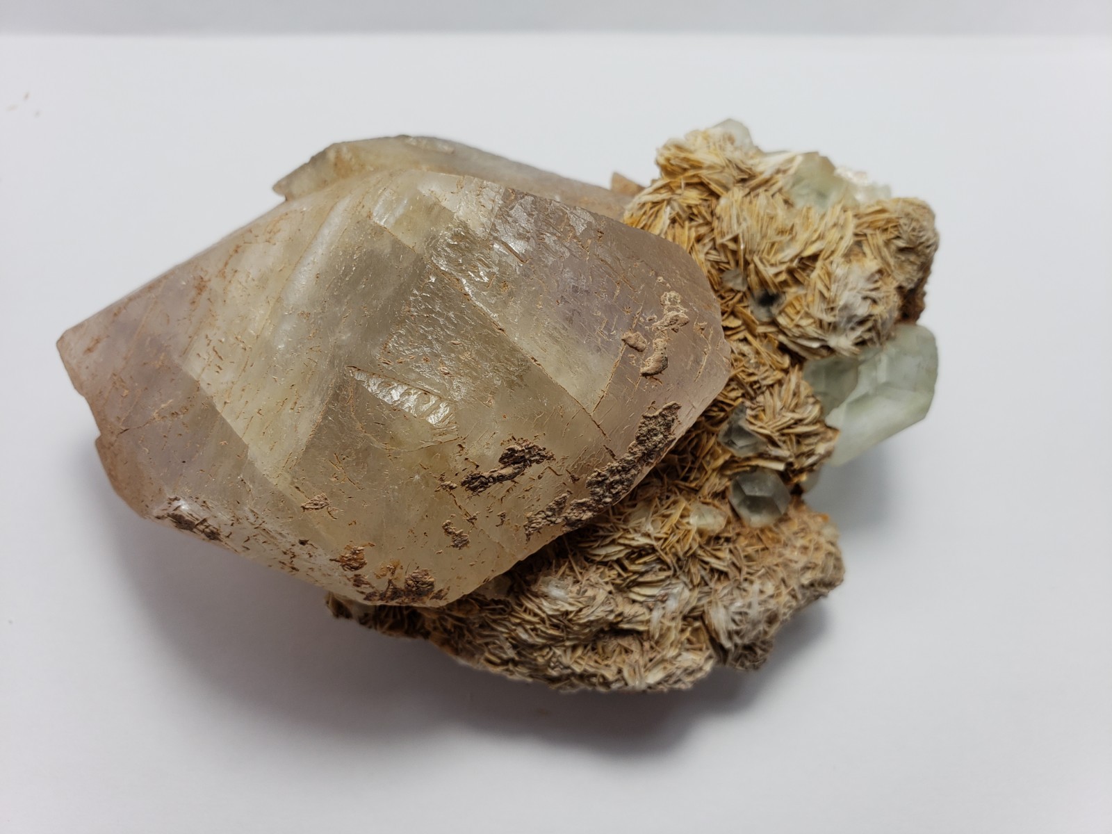 434g NEW Green Fluorite Barite Calcite Crystal Mineral Specimen Ontario,Canada