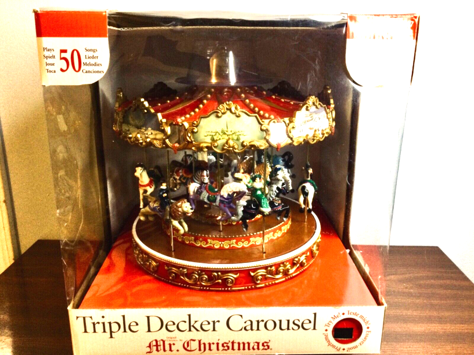 Mr. Christmas Triple Decker Carousel Animation Lights & Music