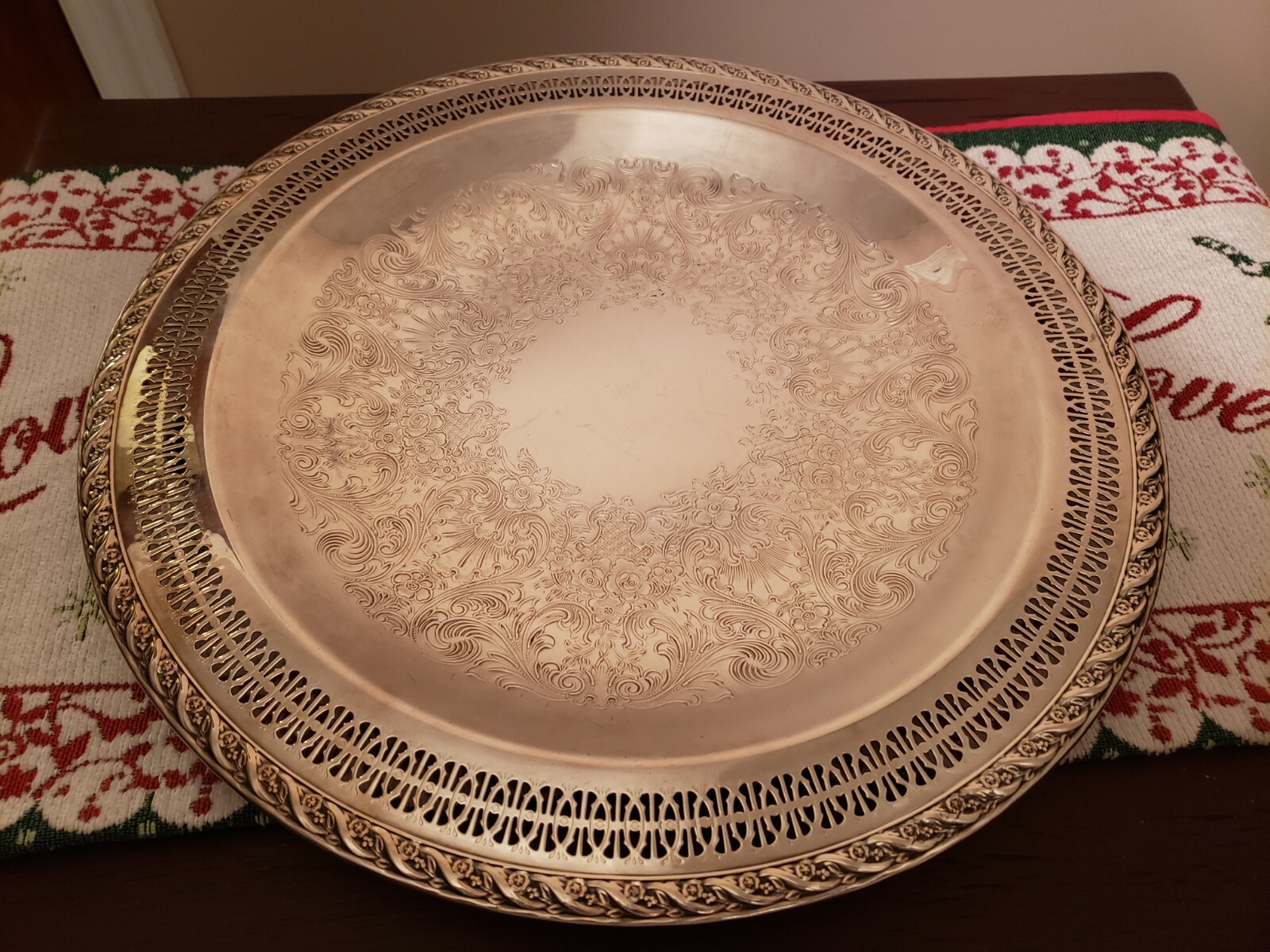 Wm. Rogers & Son Spring Flower トレイ Vintage Wm. Rogers & Son Spring Flower 2070 Silverplate