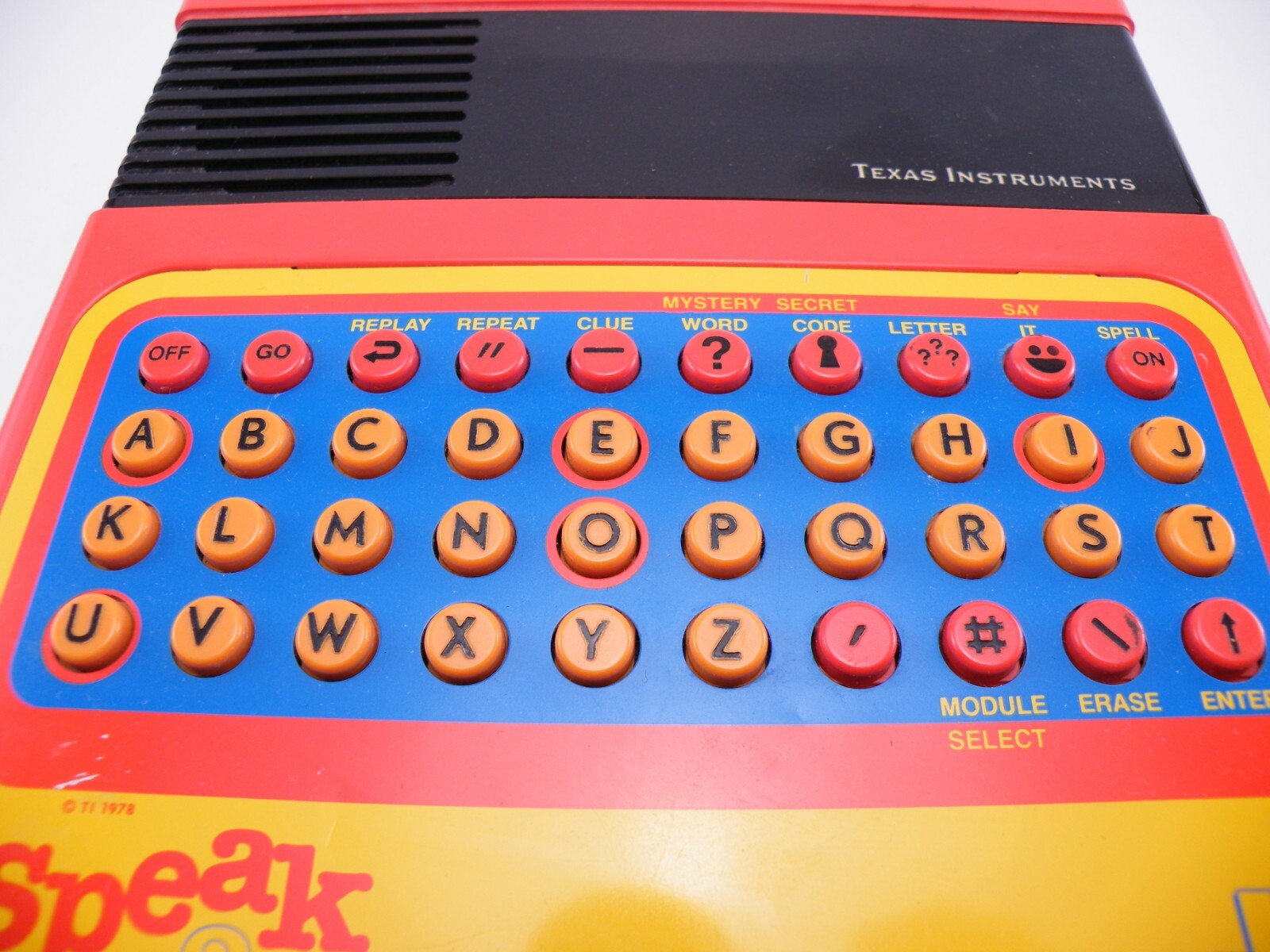 Vintage Texas Instruments Electronic Speak and Spell 1978 For parts/repair only