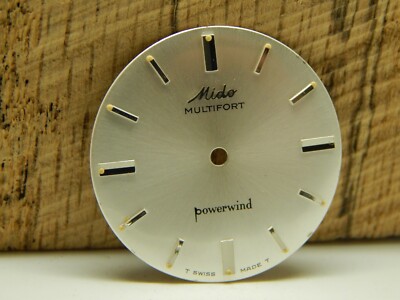 Mido Watch Dial Pearl Vintage 27.96mm Multifort Powrewind Silver Stick Markers