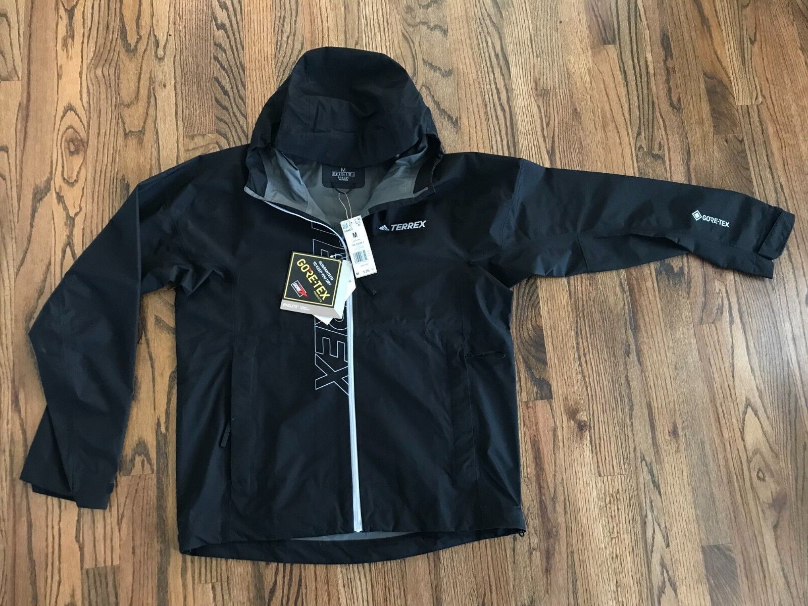 Adidas Terrex GTX Paclite Gore-Tex Rain Black Jacket GM4828 Adidas Terrex GTX Paclite Gore-Tex Rain Black Jacket GM4828
