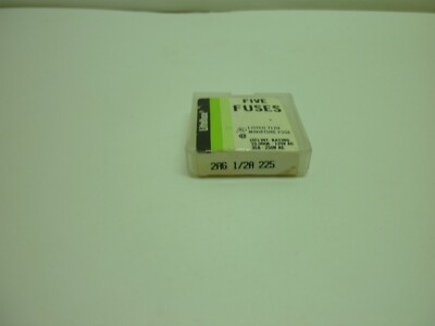LITTELFUSE 2AG 1/2A 225 MINIATURE FUSE 1/2A 250V SLO-BLO 1-(BOX OF 5) NEW IN BOX
