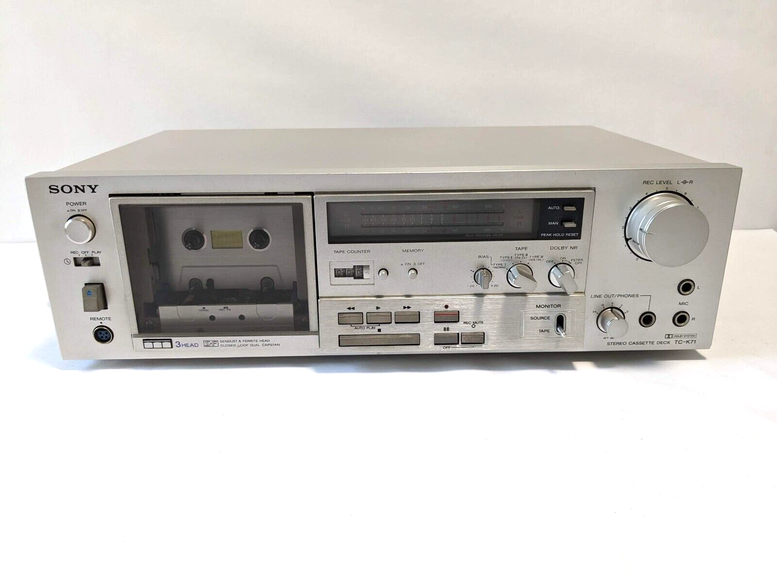 EXCELLENT Vintage Sony TC-K71 3 Head Stereo Cassette Deck