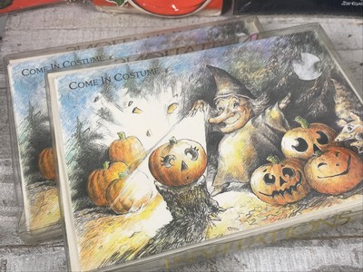 Lot (7) Packs of Vintage Halloween Party Invitations 80s 90s