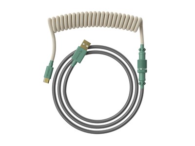 Coiled Keyboard Cable | Handcrafted Double-Sleeved Braided Cable | USB C to A...