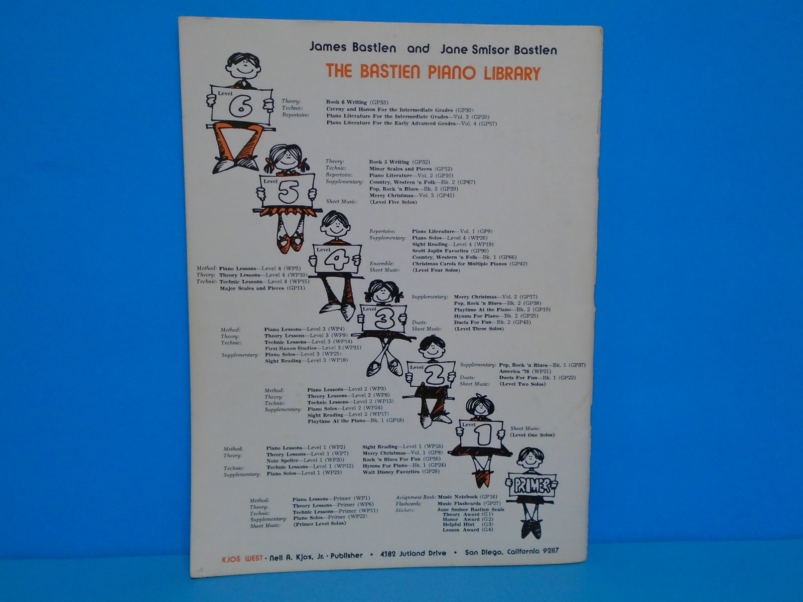Piano Lessons Level 4 1976 Music Book by James Bastien VG Condition