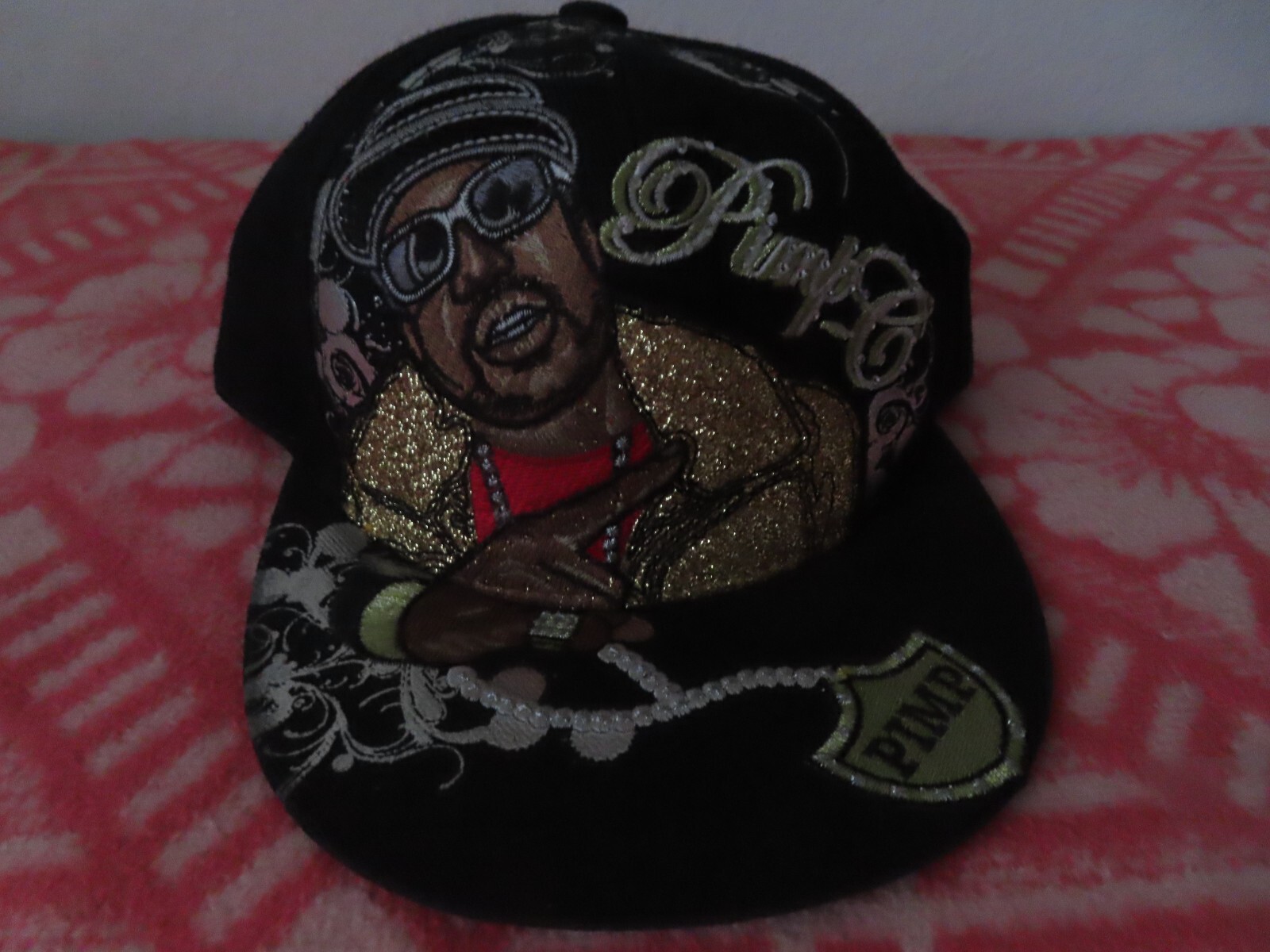 vintage rare pimp c under ground king embellished hat sz M vintage rare pimp c under ground king embellished hat sz M