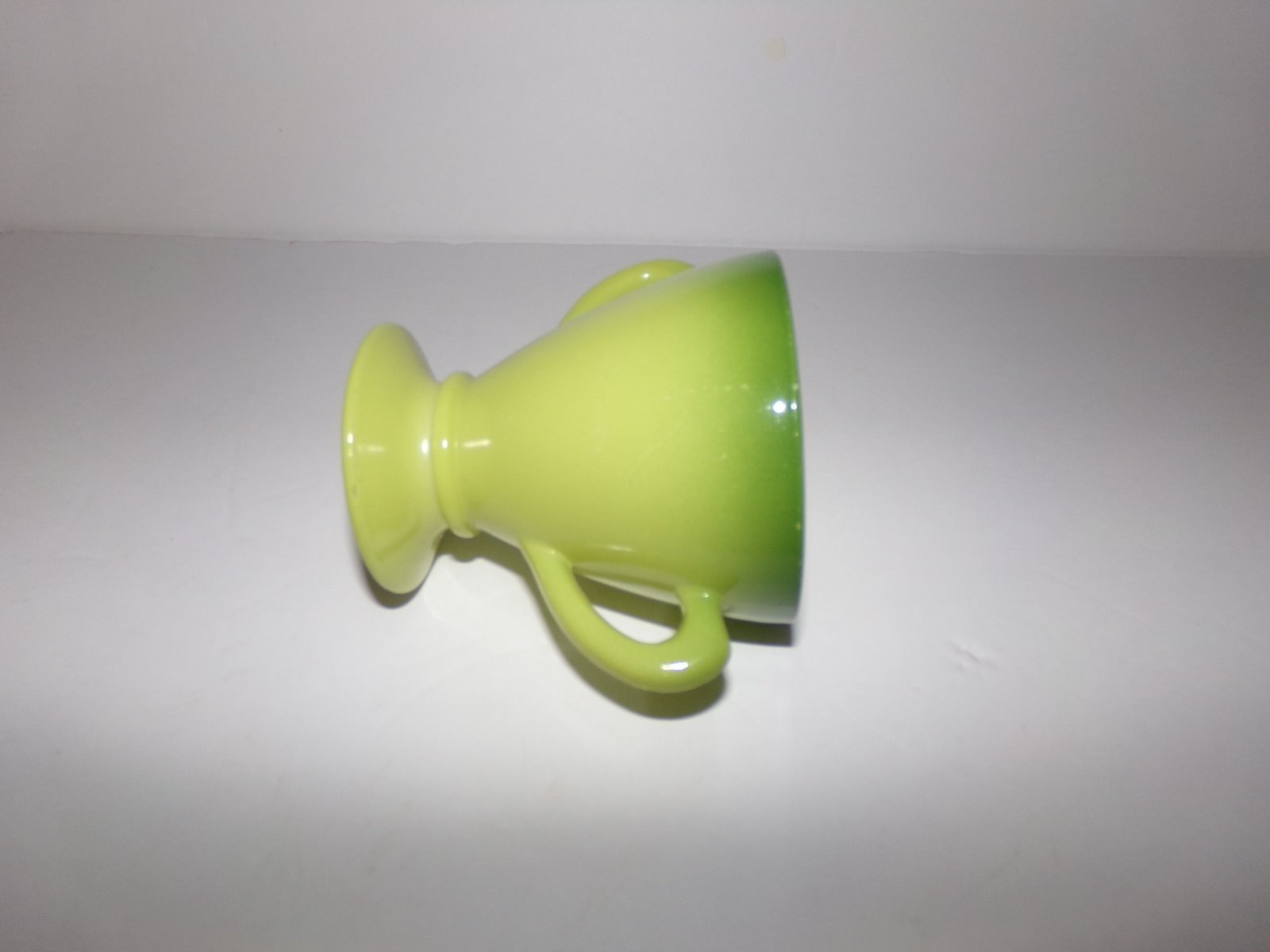 Vintage Green Glass Sugar Bowl Marked 