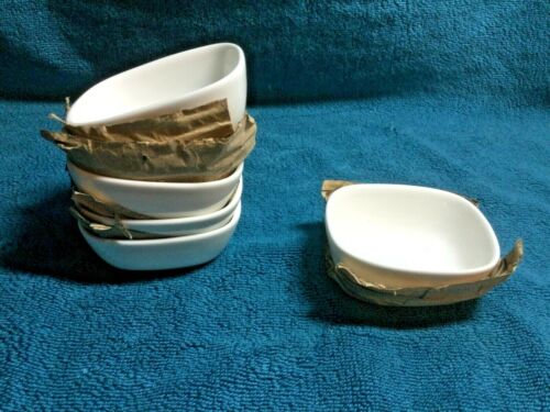 6 Italian Designer Alessi For DELTA AIRLINES White Modern Sauce Dishes