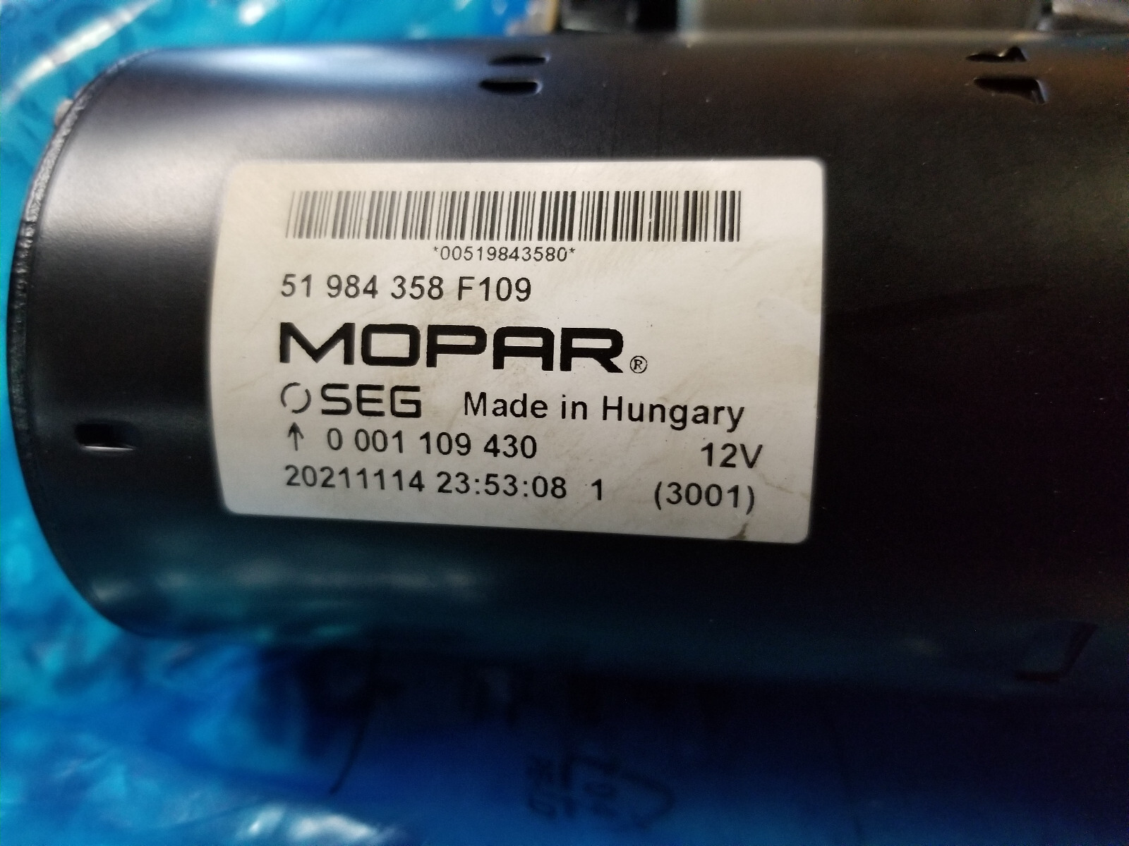 04727610AB OEM MOPAR STARTER 2014-17 PROMASTER 3.0L DIESEL - Picture 2 of 7