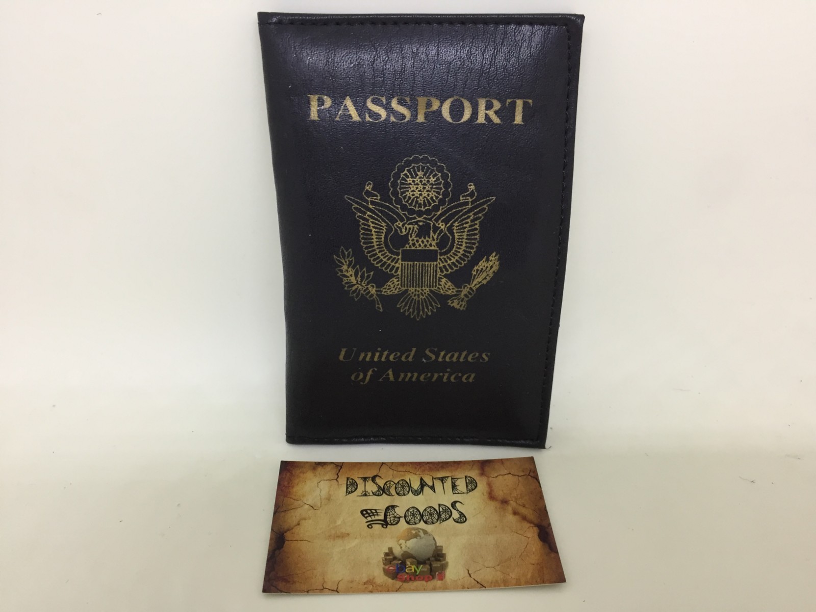 New Black Leather US Passport Cover ID Holder Wallet Travel Case Handmade