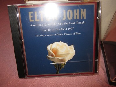 Elton John Princess Diana Memoriabilia - CD, Rose, Mirror with Plaque