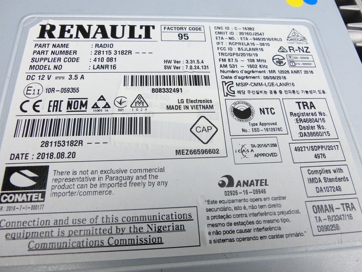 Renault Megane IV 4 16-21 Navigationssystem Navi Renault Megane IV 4 16-21 10.12.2018 281153182R gebraucht Vorschau 3