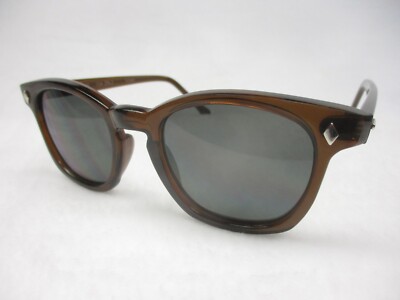 Pentax Hoya Sunglasses Preppy Retro Horn Rim 60's Style Brown Gray 48 Medium
