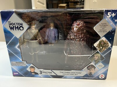 OPEN BOX Doctor Who 3rd Doc Collectors  Figure Set Brigadier Jo Grant Gel Guard