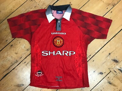 ウェア 1996-98 Manchester United  Shirt 1996-98 Manchester United Home Shirt Cantona 7 [Excellent] L