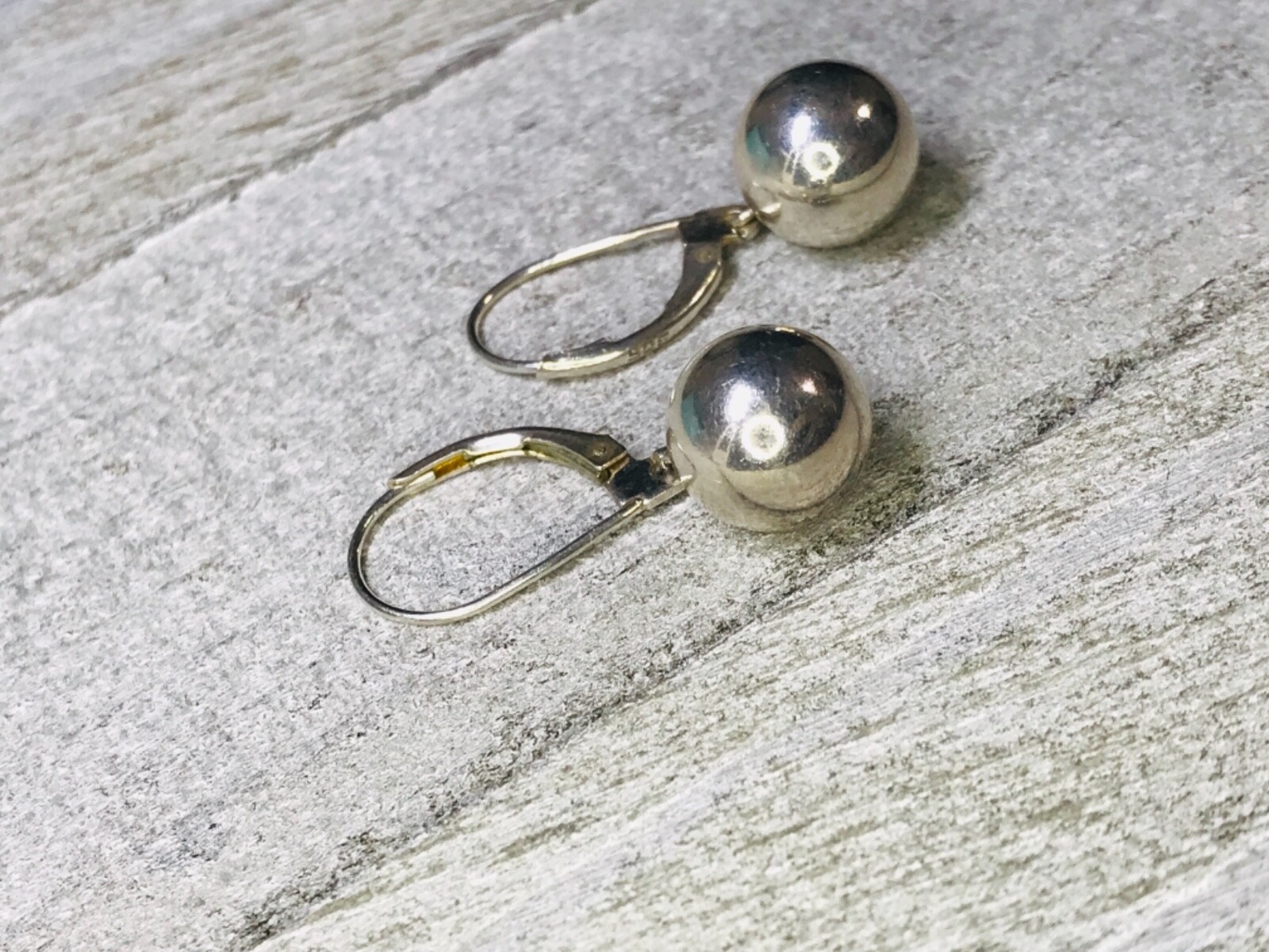 Sterling Silver Drop Ball Earrings