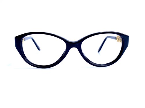 New Versace Black Cat Eye Glasses Gold Silver Medusa Temples