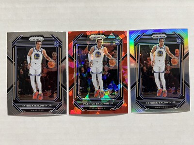 2022-23 Panini Prizm Patrick Baldwin #242 3-Card Lot SILVER RED CRACKED ICE RC