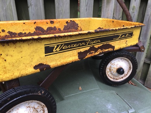 Vintage Yellow Western Flyer Jet Wagon