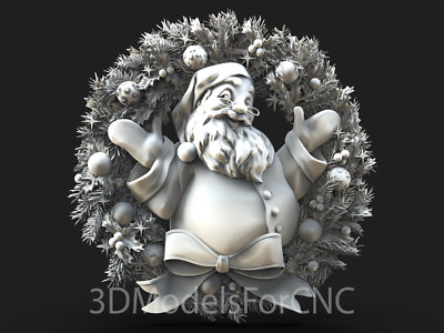 3D Model STL File for CNC Router Laser & 3D Printer Santa Claus 7