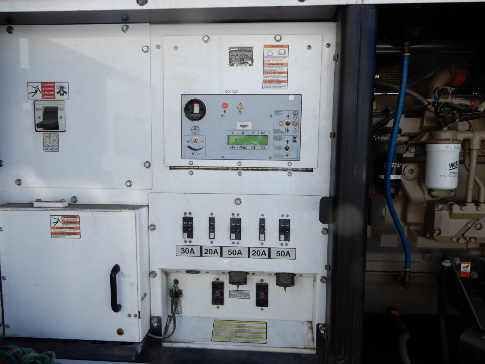 WACKER G 160 GENERATOR ON TRAILER WITH DIESEL TANK 248 HOURS !